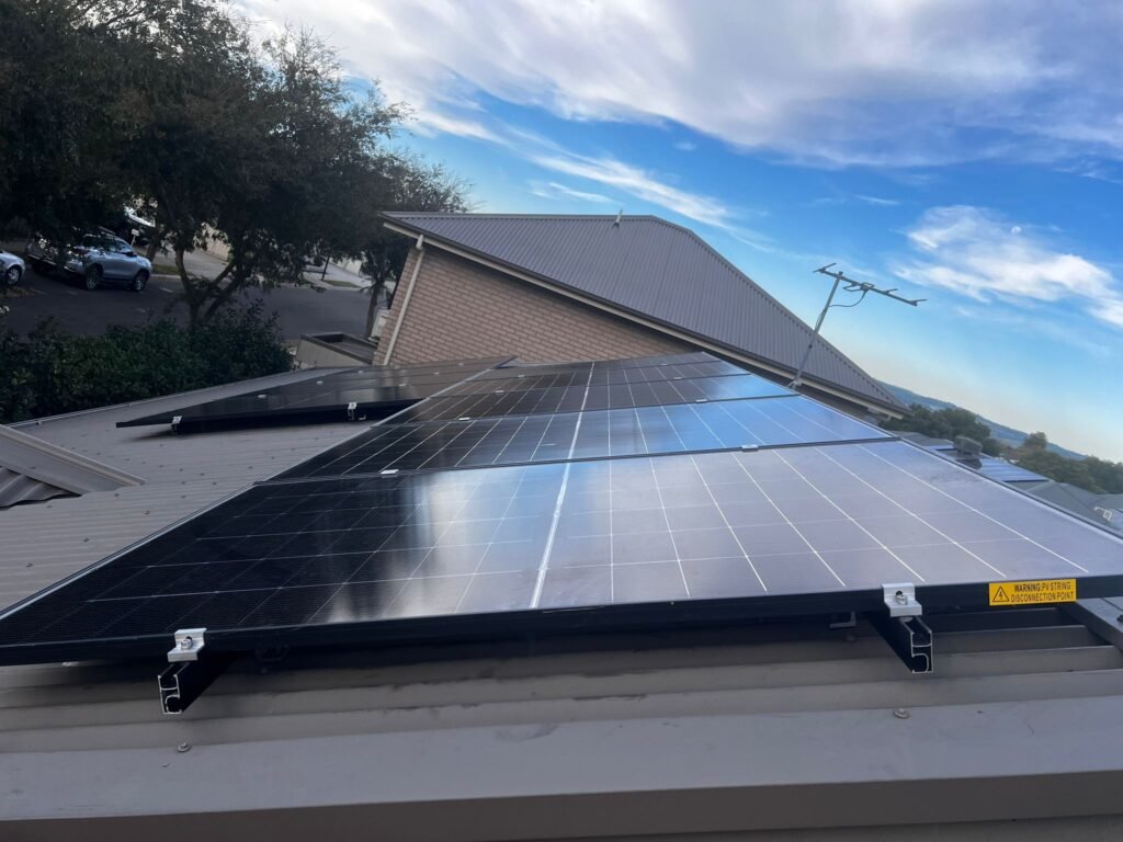 Panels set out across two roof planes by Peace Electrical and Solar, solar installation in South Australia