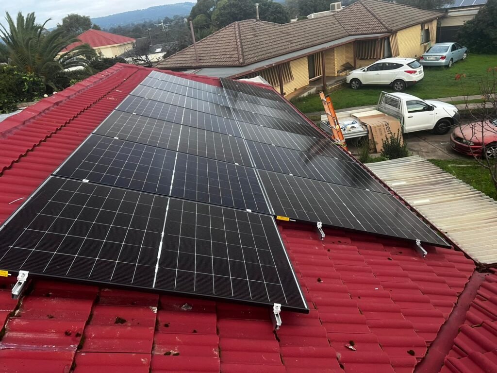 North-facing section of the same roof by Peace Electrical and Solar, solar installation in South Australia
