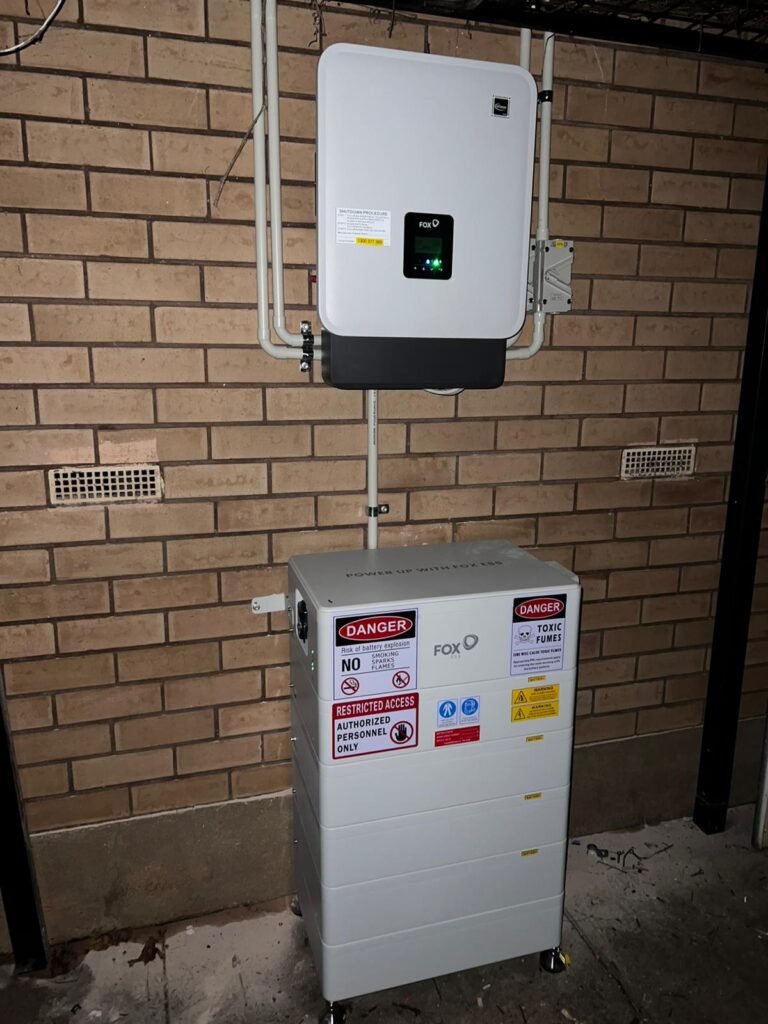 Battery and inverter mounted together by Peace Electrical and Solar, battery installation in South Australia